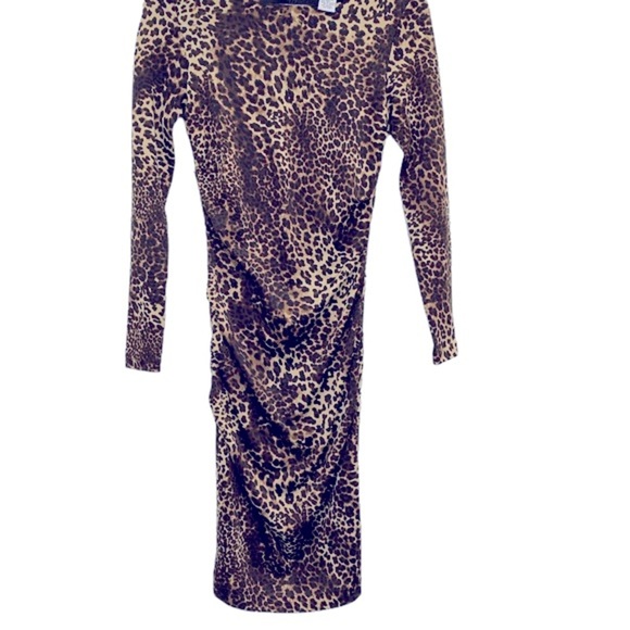 Carmen Marc Valvo leopard print bodycon dress size xsmall - Picture 2 of 9